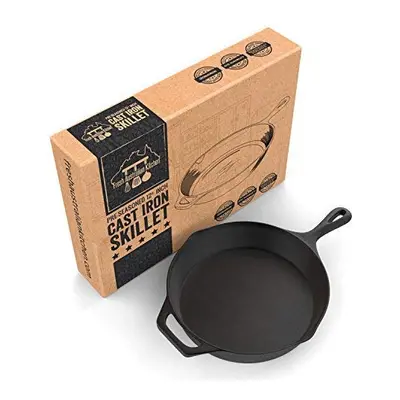 Pre-Seasoned Cast Iron Skillet 12.5 Inch by Fresh Australian Kitchen. Oven Safe Cookware, Perfec