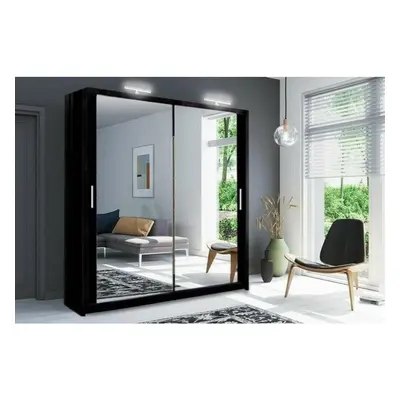 (Black, 180cm) Modern Milan full mirror Sliding wardrobe in color and sizes