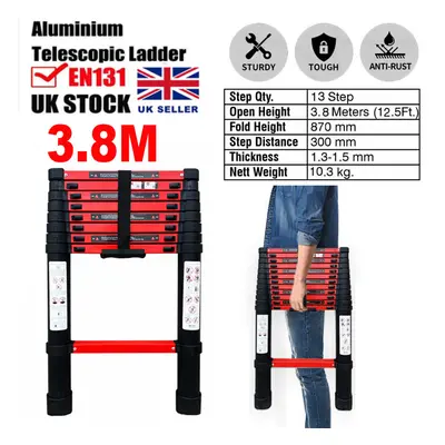 3.8m Multi-Purpose Telescopic Ladder Extendable Max Load 150KG