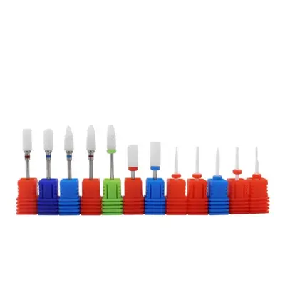 (12pcs) 5/12Pcs Ceramic Nail Drill Bits Manicure Machine Accessories Rotary Electric Nail Files 