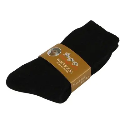 (Black) Men Casual Thick Soft Comfy Warm Breathable Pure Color Winter Middle Tube Socks