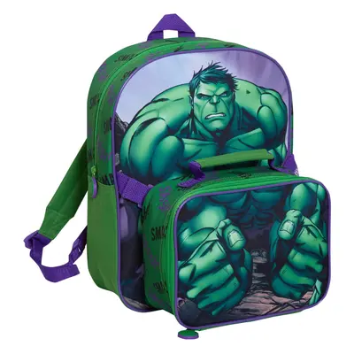 The Hulk Backpack With Lunch Bag For Kids Marvel Matching Piece School Bag Set