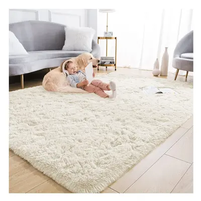 (160cm x 230cm (5ft 4" x 7ft 8")., Cream) Non Slip Rug Area Rug Living Room Bed Room