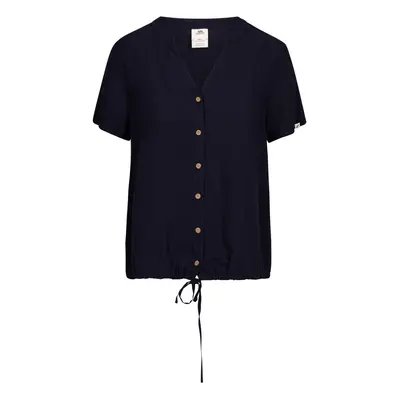 (6, Navy) Trespass Women Casual Button Up VNeck Top Beatrice