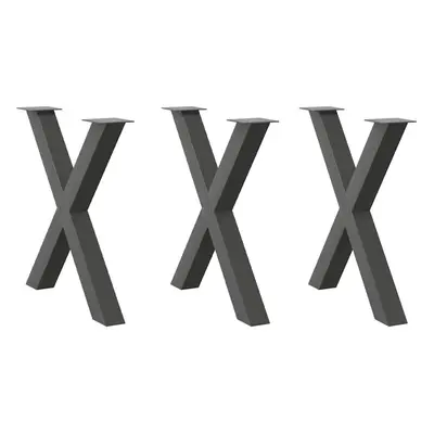 (anthracite, x (72-73) cm (80 mm)/ pcs) vidaXL Dining Table Legs X-Shaped Desk Legs Kitchen Meta