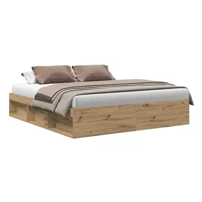 (artisan oak, x cm) vidaXL Bed Frame Bedroom Mattress Foundation Guest Room Bedstead Bed Base