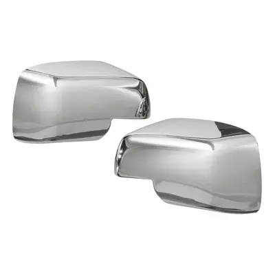 Pair Full Chrome Car Wing Side Mirror Cover Caps For Land Rover Discovery Freelander