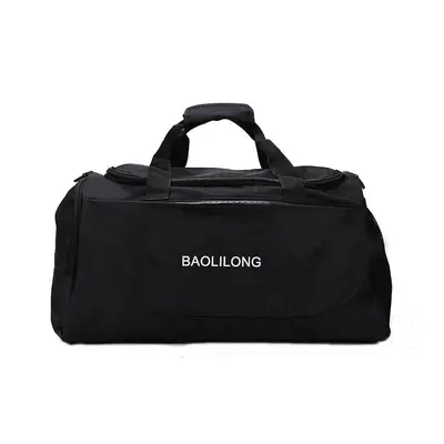 (Black) Travel Bag Large Capacity Nylon Multifunctional Foldable Portable Shoulder Pack Hangbag