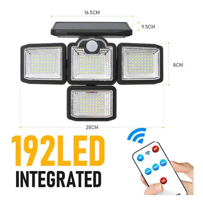 (Integrated-192 LED) 192/198 LED COB Outdoor Solar Lights Head Motion Sensor Wide Angle Lighting