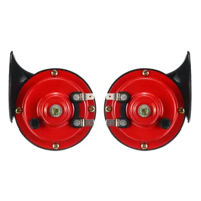 12V Loud Air Horn Waterproof High Low Dual Tone For Motorcycle Car Van Boat Siren Twin Lorry Red