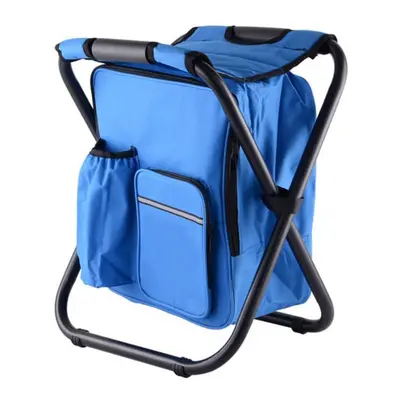 (Blue) in Backpack Chair Folding Camping Chair Bag Fishing Stool Convenient Wear-resistantv for 