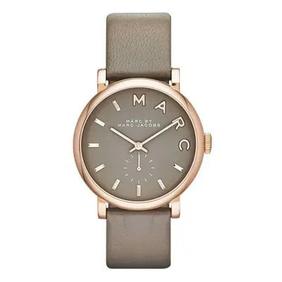 Marc Jacobs Baker Ladies Watch MBM1266|Rose Case Grey Dial|Leather Strap