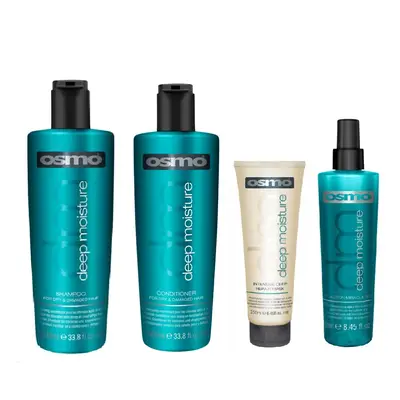 Osmo Deep Moisture Shampoo 1000ml, Conditioner 1000ml, Deep Repair Mask 250ml and Miracle Repair