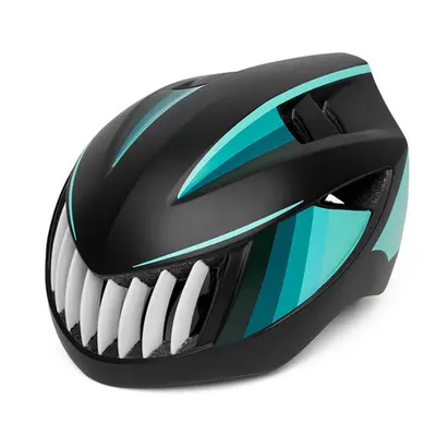 (Black&Blue) Cycling Shark Bike Helmets Mountain Bike Safety Hats Ultralight Breathable Vibratio