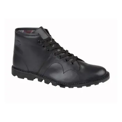 (5 UK, Black) Grafters Mens Original Coated Leather Retro Monkey Boots