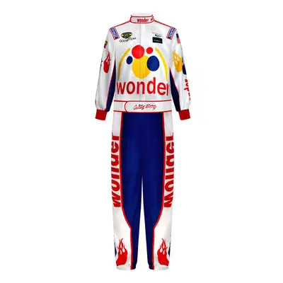 (White Racing Suit, XXL) Talladega Nights Ricky Bobby Cosplay Costume Racing Suit Short Sleeve S