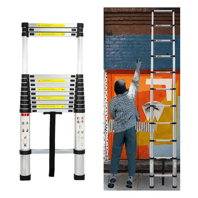 (3.8M) Aluminum Telescopic Ladder Extendable Ladder 330lb Max Capacity Multi-purpose Ladder