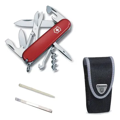 (red, black nylon) Victorinox CLIMBER Swiss army knife with Pouch spare tweezers & toothpick