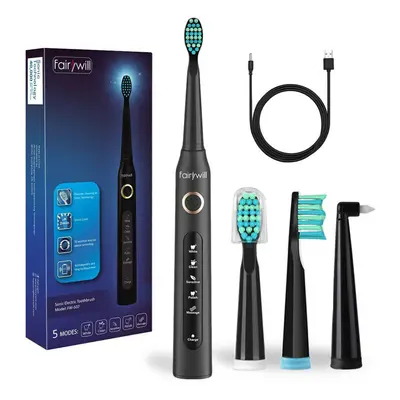 Fairywill Sonic Electric Toothbrush Modes USB IPX7 Smart Timer