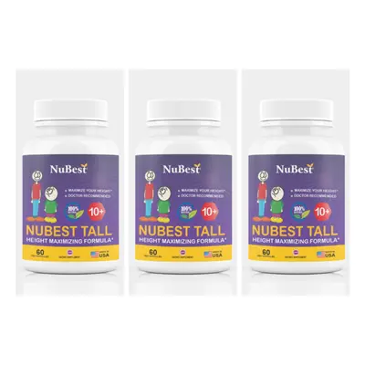 (Pack Of 3) NuBest Tall Teens Powerful Height Growth Formula - Capsules for Maximum Growth Suppo