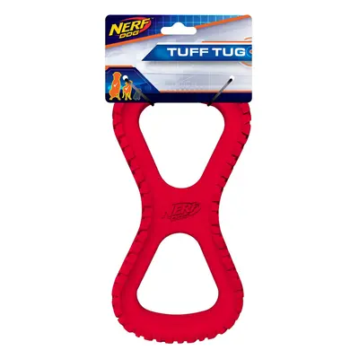 Nerf Dog Rubber Tug Dog Toy with Interactive Tire Track Texture Lightweight Durable and Water Re