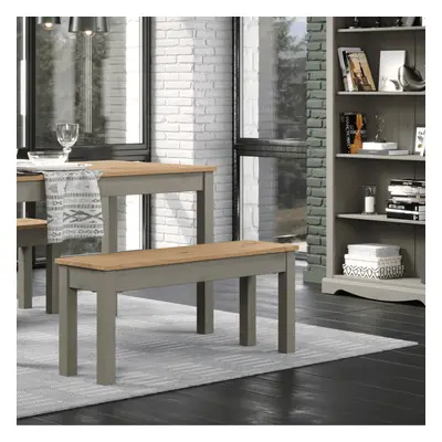 Home Source Corona Linea Large Grey Dining Bench Seat