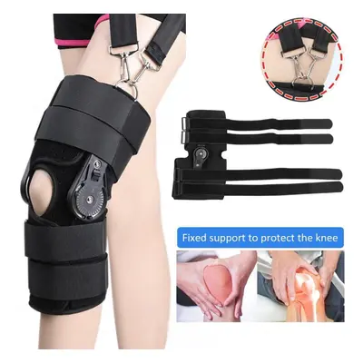 (black, L) Adjustable Knee Brace Postoperat Orthosis Knee Joint Support Ligament Sport Injury Or