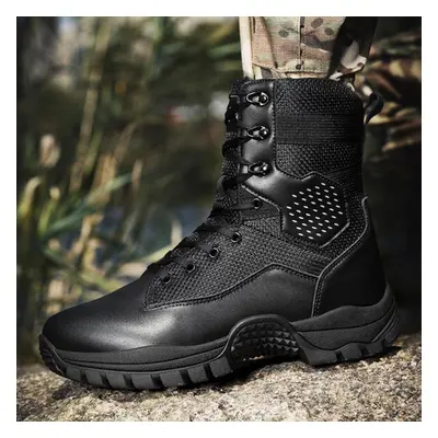 (black, 46) Large Size Men&apos;s Boots Outdoor Training Shoes Hiking Boots