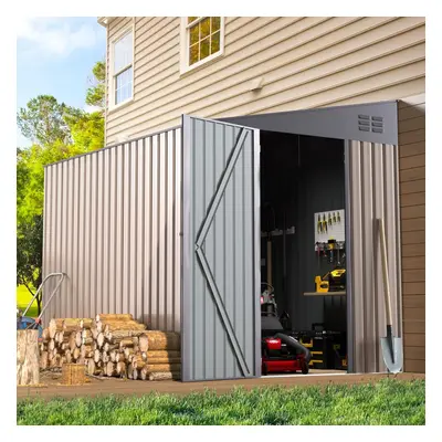 YODOLLA 2.46x1.8m Lean to Storage Shed Metal Garden Shed