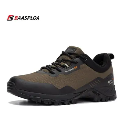 (brown, 41) Baasploa Man Non-slip Sneakers Wear-resistant Hiking Shoes Men Outdoor Waterproof Sn