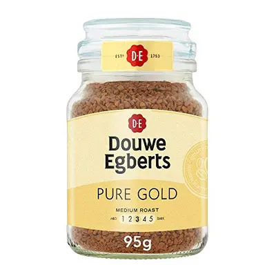 Douwe Egberts Pure Gold Medium Roast Instant Coffee 95g (Pack of Jars, Total 570g)