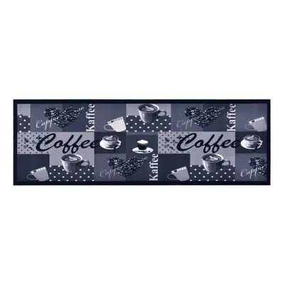 vidaXL Kitchen Carpet Washable Coffee Blue Hallway Rug Floor Non Slip Runner