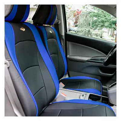 FH group car Seat covers Front Set Blue Black Faux Leather Seat cushio