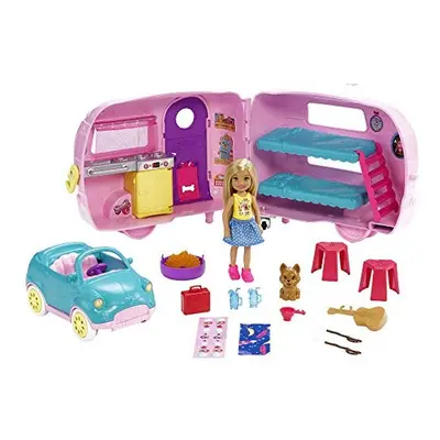 Barbie Toys, Camper Playset with Chelsea Doll and Accessories Including Puppy, Car, Camper and M