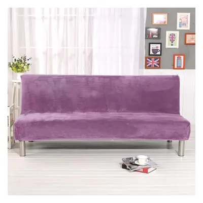 (plum, Size) Plush Sofa Bed Cover Solid All -inclusive Slipcover For Sofa Bed Without Armrest Co