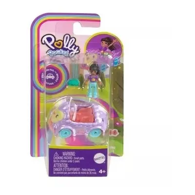 Polly Pocket Micro Doll with Hedgehog-Themed Car with Doll Pet Mattel