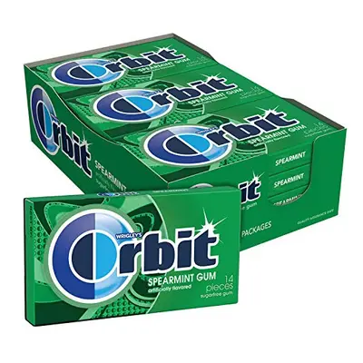 Wrigleys Orbit Spearmint Sugarfree Chewing Gum Piece Pack Box Of Packs