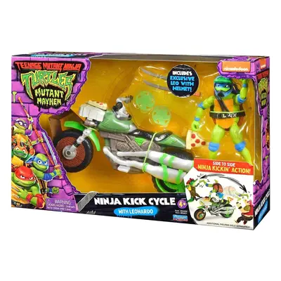 Teenage Mutant Ninja Turtles Mutant Mayhem Ninja Kick Cycle With Exclusive Leonardo Figure