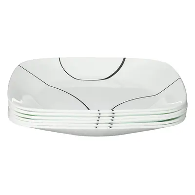 Corelle Square Simple Lines Lunch Plate Set, Pack