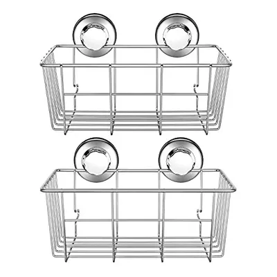 Suction Shower Caddy Shower Organiser Basket Shelf with Super Strong Suction Cups, Bath Organize