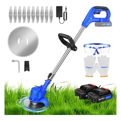 (With one Battery Compatible with Makita) Cordless Strimmer Electric Grass Trimmer Garden Edger 