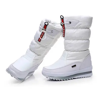 (white, 7) Women Snow Boots