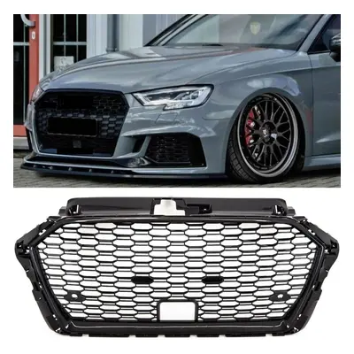 Audi A3 S3 8V Facelift Front Main Grille Black Honeycomb RS3 Look Badgeless