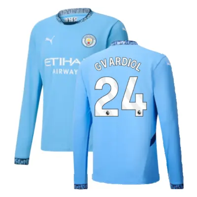 (M) Man City Home Long Sleeve Shirt (Gvardiol 24)