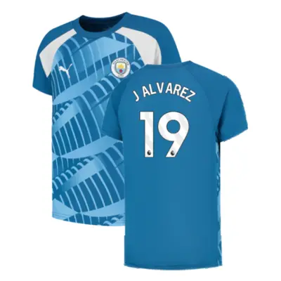 (XXLB) Man City Pre-Match Jersey (Lake Blue) - Kids (J ALVAREZ 19)