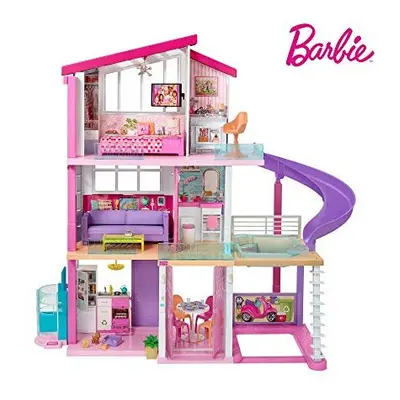 Barbie Estate Dreamhouse Adventures Large Three-Story Dolls House, Pink with Transforming Access