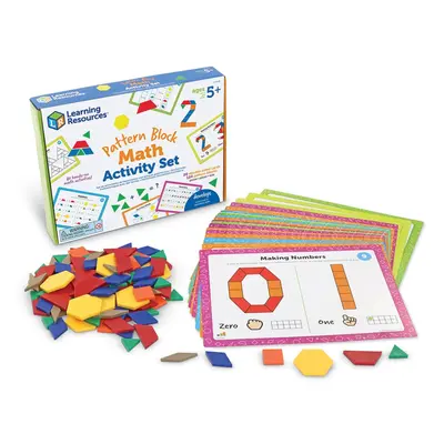 Learning Resources Pattern Block Math Activity Set, Math Games for Kids, Educational Games, Pres