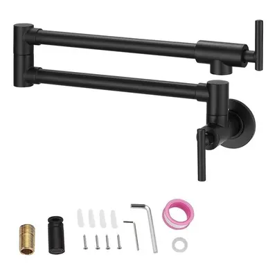 Vevor BGSLTYCHSB205Y567V0 Solid Brass Commercial Wall Mount Kitchen Stove Faucet, Matte Black