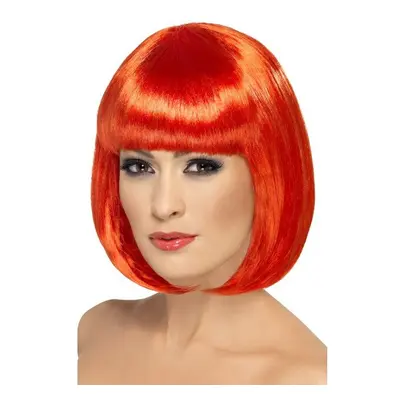 Smiffy's Women's Short 12inch Red Bob With Bangs, One Size, Partyrama Wig, - wig red partyrama b