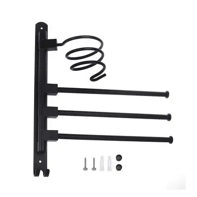 (3pcs) 2/3-Arm Bath Towel Rod Rack Holder Wall Mounted Organizer Bathroom Kitchen Storage Rack